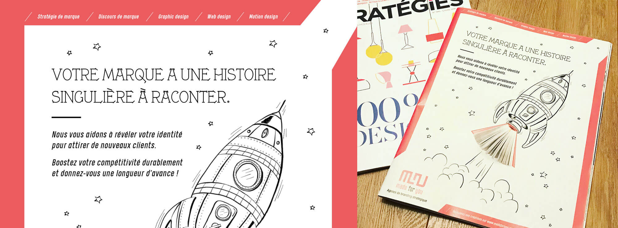 Magazine Stratégies - Made for you launches in full page